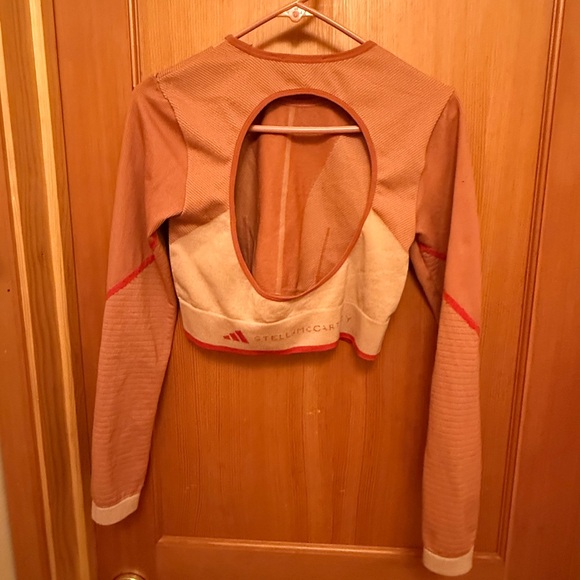 Stella McCartney Red and Tan Open Back Long Sleeve Top - Picture 5 of 12
